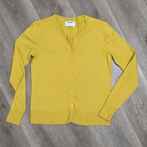 Old Navy Mustard Crewneck Button Cardigan